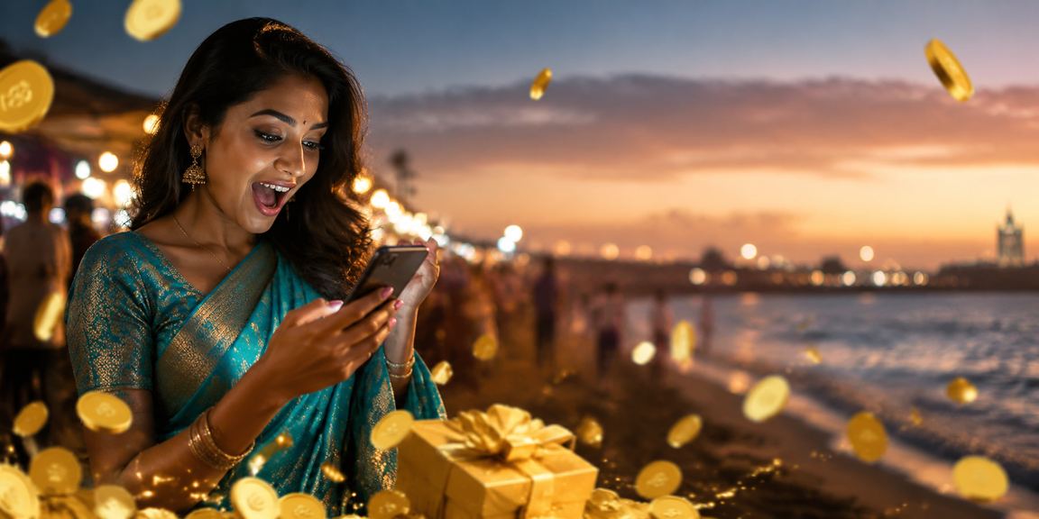 Indian woman betting on cricket at marina beach